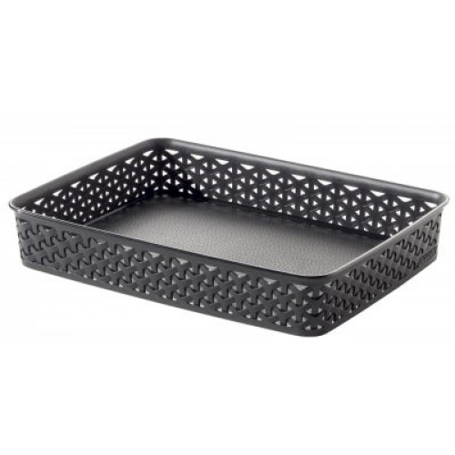 CURVER Koszyk na pieczywo RATTAN Y STYLE A4, 6 x 26,2 x 35,8 cm, czarny, 00095-101
