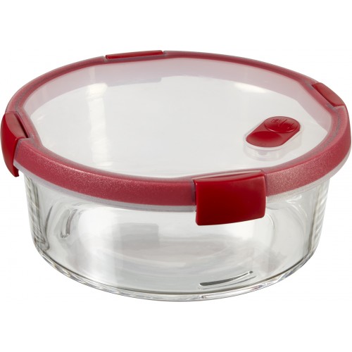 CURVER SMART COOK 1,2L Pojemnik okrągły szklany 20 x 11 c transparentny/czerwony 00116-472