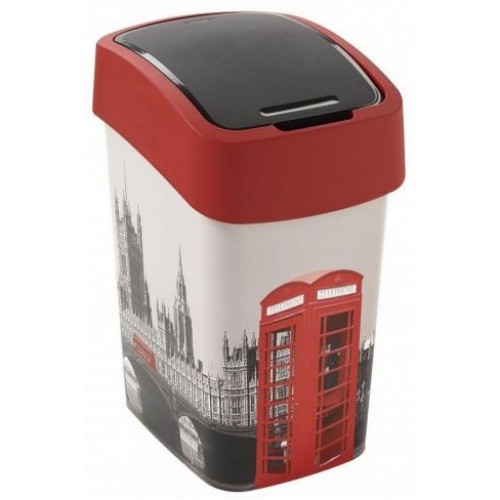 CURVER FLIP BIN LONDON 25L Kosz na śmieci 47 x 26 x 34 cm szary/czerwony 02171-L11