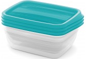 CURVER VEDO Zestaw pojemników na żywność 3x1L, 20x14x6cm, jasnoniebieski 03505-051
