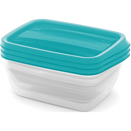 CURVER VEDO Zestaw pojemników na żywność 3x1L, 20x14x6cm, jasnoniebieski 03505-051