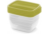 CURVER VEDO Zestaw pojemników na żywność 4x0,75L, 16x12x7cm, zielony 03508-313