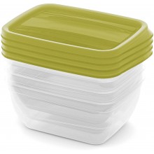 CURVER VEDO Zestaw pojemników na żywność 4x0,75L, 16x12x7cm, zielony 03508-313