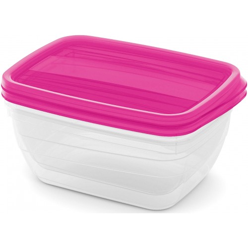 CURVER VEDO Zestaw pojemników na żywność 2x1,3L, 20x14x8cm, jasnoróżowy 03510-251