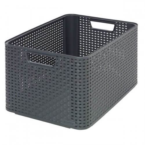 CURVER Pojemnik / Koszyk RATTAN Style2 L, 43,6 x 22,8 x 32,6 cm, antracyt, 03616-308