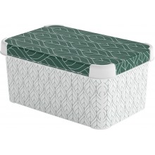 CURVER DECO STOCKHOLM S Pojemnik 29,5 x 19,5 x 13,5 cm zielone liście 04710-Y89