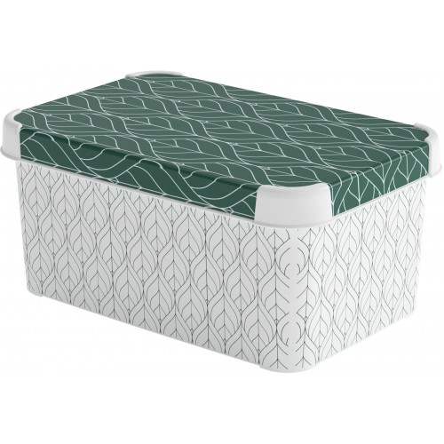 CURVER DECO STOCKHOLM S Pojemnik 29,5 x 19,5 x 13,5 cm zielone liście 04710-Y89