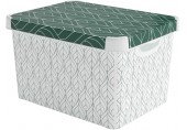 CURVER DECO STOCKHOLM L Pojemnik 39,5 x 29,5 x 24 cm zielone liście 04711-Y89