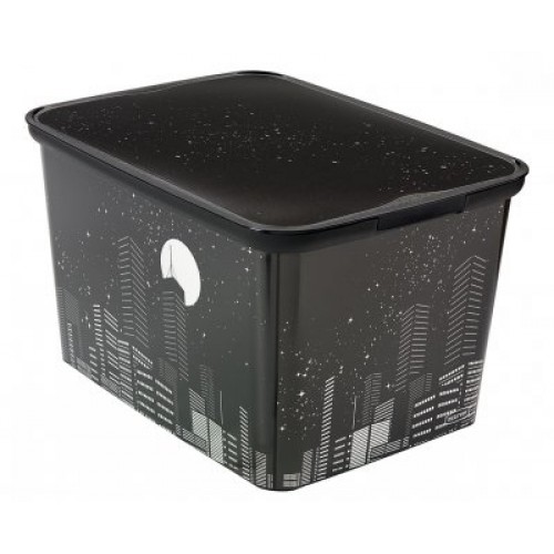 CURVER Pojemnik AMSTERDAM S Skyline, 29 x 20 x 14 cm, czarny, 04729-S28 CURVER Pojemnik AMSTERDAM S Skyline, 29 x 20 x 14 cm, czarny, 04729-S28