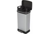 CURVER DECO BIN DUO 23L+23L Kosz na śmieci 39 x 29 x 72 cm srebrny 08680-582
