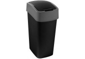 CURVER FLIP BIN 45L Kosz na śmieci 65,3 x 29,4 x 37,6 cm czarny/srebrny 02172-Y09