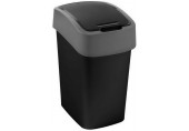 CURVER FLIP BIN 10L Kosz na śmieci 35 x 18,9 x 23,5 cm czarny/srebrny 02170-Y09
