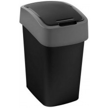 CURVER FLIP BIN 10L Kosz na śmieci 35 x 18,9 x 23,5 cm czarny/srebrny 02170-Y09