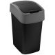 CURVER FLIP BIN 10L Kosz na śmieci 35 x 18,9 x 23,5 cm czarny/srebrny 02170-Y09