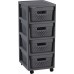 CURVER INFINITY 4x11L Komoda z szufladami 36 x 29,5 x 65,5cm kropki, ciemnoszara 04356-G43