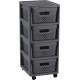 CURVER INFINITY 4x11L Komoda z szufladami 36 x 29,5 x 65,5cm kropki, ciemnoszara 04356-G43