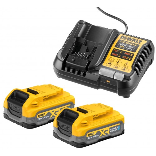 DeWALT DCB1104S2 PowerStack Zestaw akumulatorów (18V/2x3,5Ah) + ładowarka DeWALT DCB1104S2 PowerStack Zestaw akumulatorów (18V/2x3,5Ah) + ładowarka