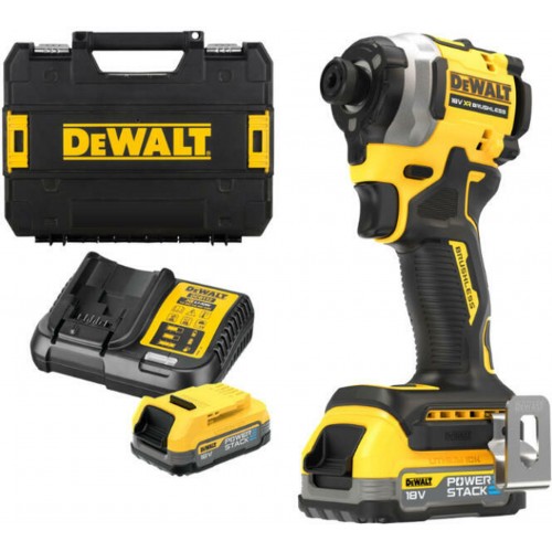 DeWALT DCF850E2T Aku Zakrętarka udarowa 1/4" (18V/208Nm/2x1,7Ah PowerStack)Tstak