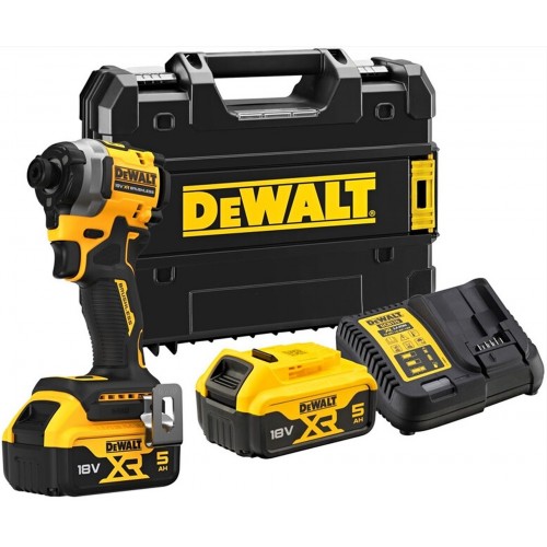 DeWALT DCF850P2T Aku zakrętarka udarowa 1/4" (205Nm/18V/2x5,0Ah) Tstak