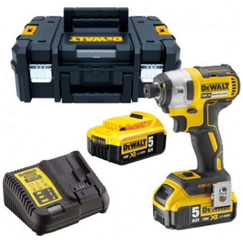 DeWALT DCF887P2 Zakrętarka udarowa 1/4" (205Nm/18V/2x5,0Ah) Tstak