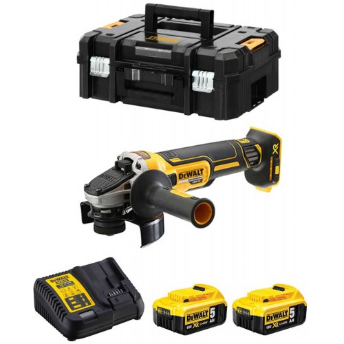 DeWALT DCG405P2 Aku Szlifierka kątowa 125mm, XR (18V/2x5,0Ah) Tstak