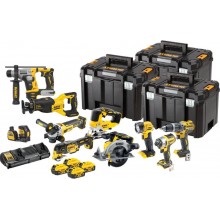 DeWALT DCK1012P4T Zestaw narzędzi z silnikiem bezszczotkowym 10 szt. (18V/4x5Ah+3x Tsak)