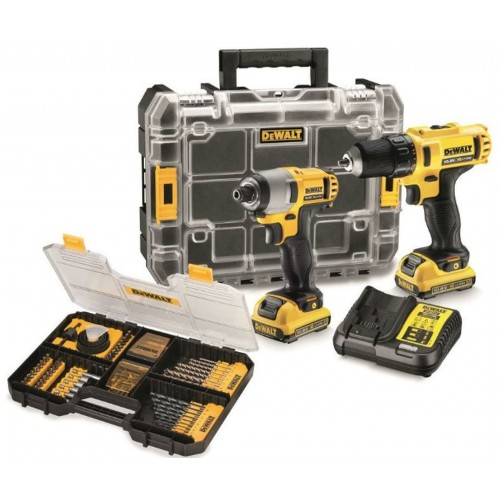 DeWALT zestaw Combo wkrętarka+zakrętarka+akcesoria, Li-Ion 10,8V, 2x2,0Ah DCK216D2T