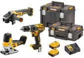 DeWALT DCK329P2T Aku Zestaw narzędzi (DCD796+DCG405+DCS335 +18V/2x5,0Ah)2xTstak