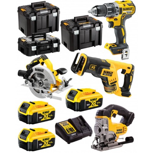 DeWALT DCK421P3T Kombo zestaw 18V (DCD791,DCS570,DCS331,DCS367,3 x DCB184,DCB115, 3xTSTAK)