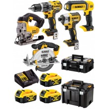 DeWALT DCK551P3T Zestaw Combo DCD796+DCF887+DCS391+DCS331+DCL050 (18V/3x5,0Ah)2xTstak