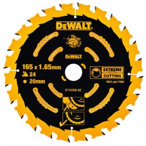 DeWALT DT10300 Tarcza pilarska Extreme 165 x 20 mm, 24 zębów