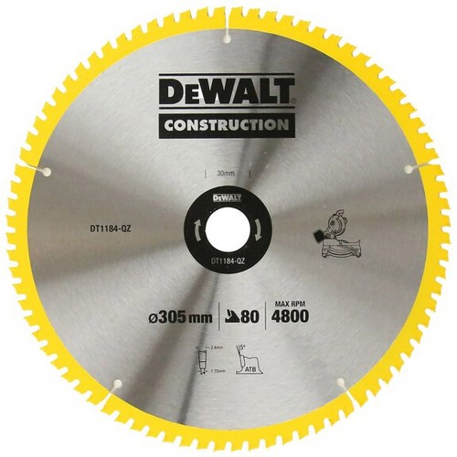 DeWALT DT1184 Brzeszczot 305 x 30 mm do drewna, 80 zębów