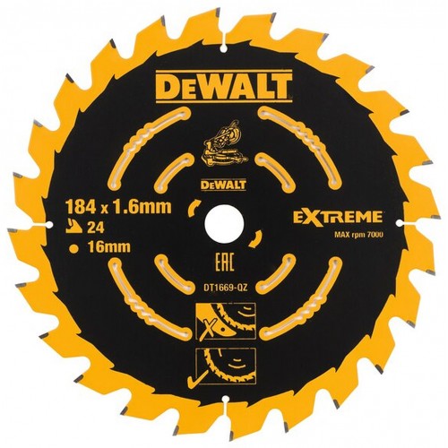 DeWALT DT1669 Tarcza pilarska 184 x16 mm 24T