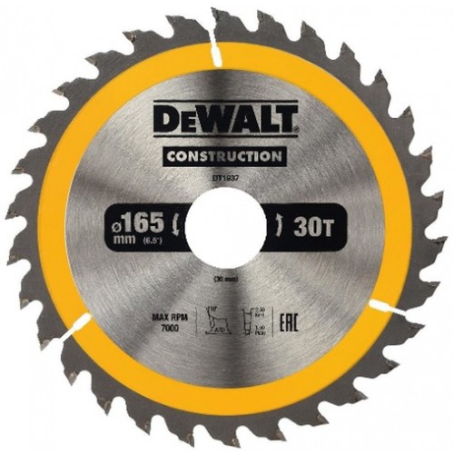 DeWALT DT1937 Tarcza tnąca 165 x 30 mm, 30 zębów