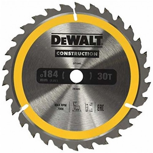 DeWALT DT1940 Tarcza tnąca 184 x 16 mm, 30 zębów