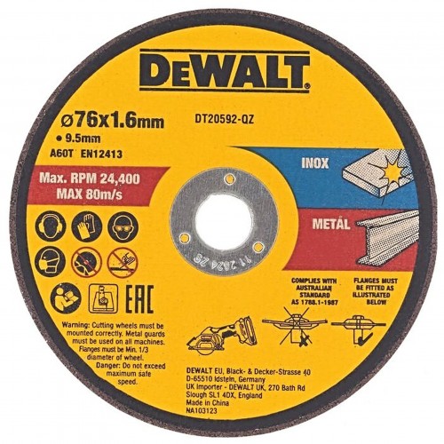 DeWALT DT20592 Bonded Abrasive Cutting Wheels Fits DCS438 75x9,5 mm, 3 st.