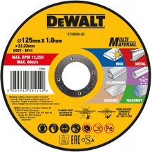DeWALT DT20595 Wielomateriałowa tarcza tnąca 125 × 22,2 × 1,0 mm