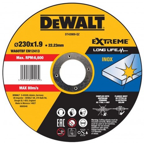 DeWALT DT43909 Stalowa tarcza tnąca, 230 x 1,9 x 22,2 mm