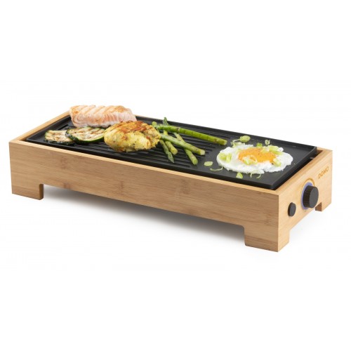 DOMO Bamboo Style Elektryczny grill stołowy Plancha (36x14cm/1000W) DO9270G