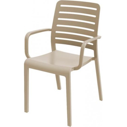 EVOLUTIF CHARLOTTE Deco Krzesło ogrodowe z podłokietnikami, Cappuccino 17200307