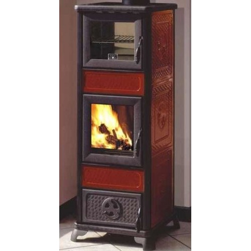 EDILKAMIN DAFNE Piec wolnostojący z piekarnikiem 7,2kW bordowy 434530