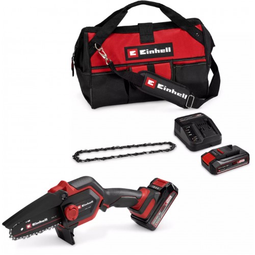 Einhell GE-PS 18/15 Li Bag Kit Piła łańcuchowa do gałęzi akumulatorowa(18V/1x2,5Ah)4600043