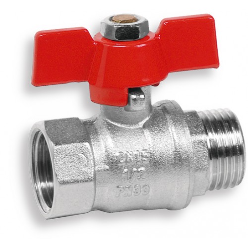 Ferro zawór kulowy wodny z motylkiem 1/2", DN15 KM11