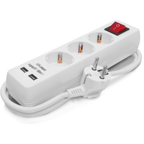 ERBA Przedłużacz 1,4 m, 3 x gniazdka, 2 x USB ER-27004