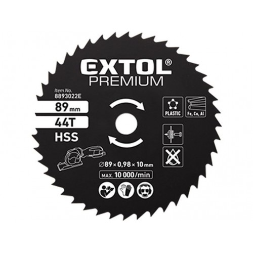 EXTOL PREMIUM Tarcza HSS, 89x1x10mm, 44T 8893022E