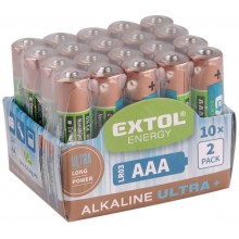 EXTOL Energy Alkaiczne baterie Ultra + AAA 1,5V, 20 szt. 42012