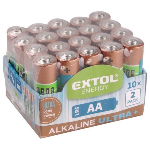 EXTOL Energy Baterie alkaliczne Ultra + AA 1,5V, 20ks - 42013