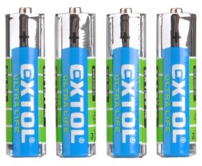 EXTOL ENERGY Baterie cynkowo-chlorkowe, 4szt, 1,5V AAA (LR03) 42000