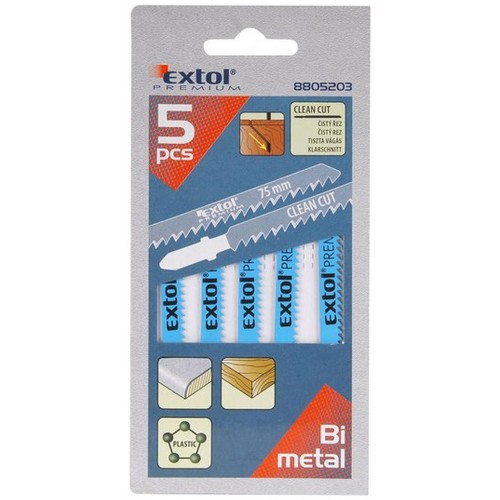 EXTOL PREMIUM Brzeszczoty do wyrzynarki, uchwyt: BOSCH, 5szt 8805203 EXTOL PREMIUM Brzeszczoty do wyrzynarki, uchwyt: BOSCH, 5szt 8805203