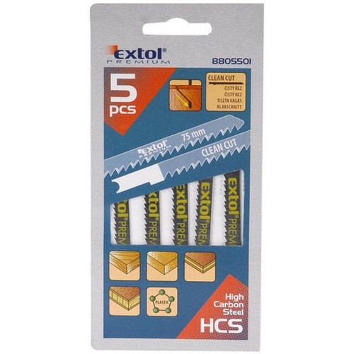 EXTOL PREMIUM Brzeszczoty do wyrzynarki, 5szt 8805501